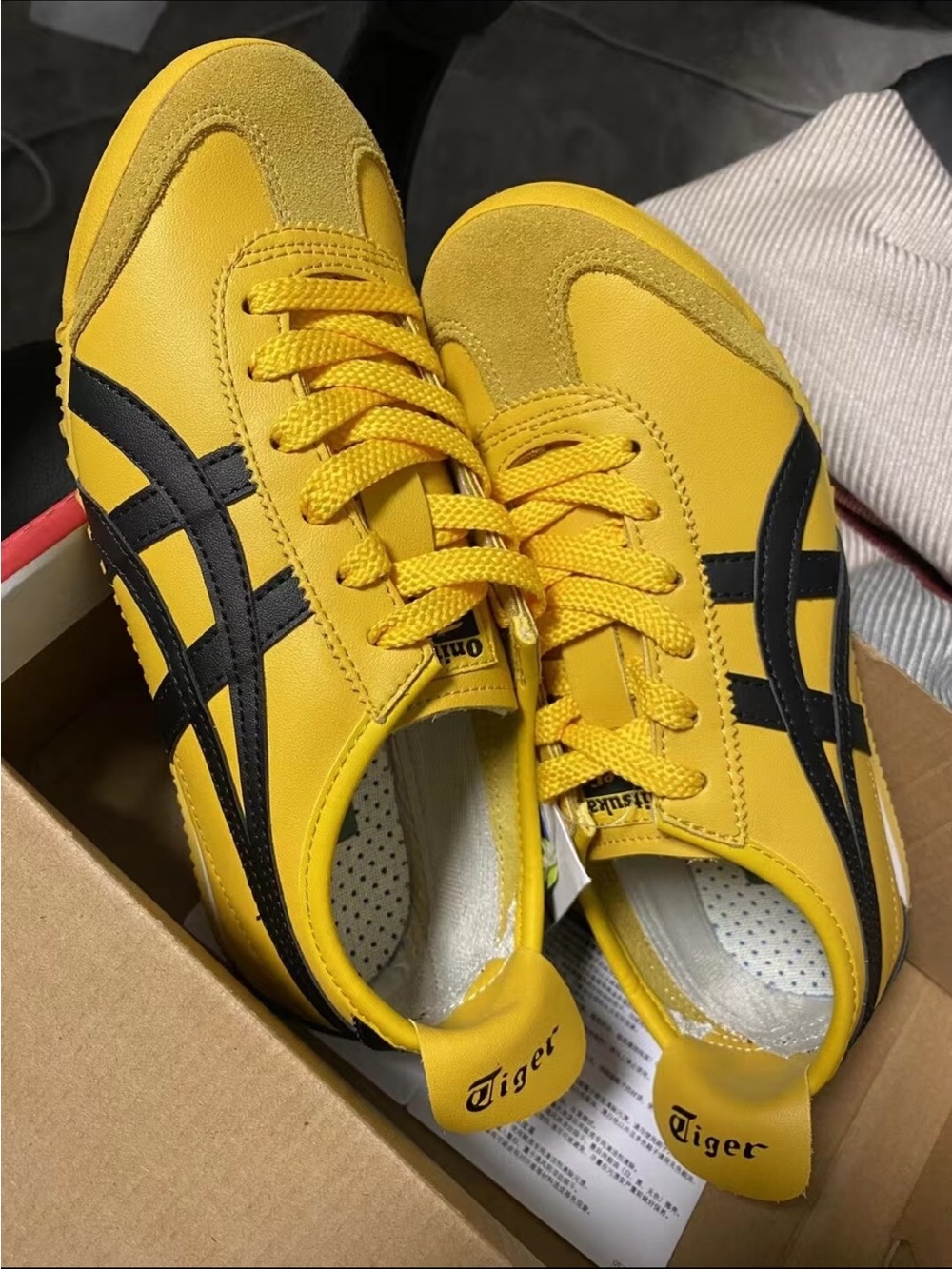 Onitsuka Tiger by Asics Men's Yellow Sneakers with Black Stripes